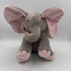 Dimple Elephant Plush Interactive Peek-a-Boo Singing Animated Works Gray & Pink